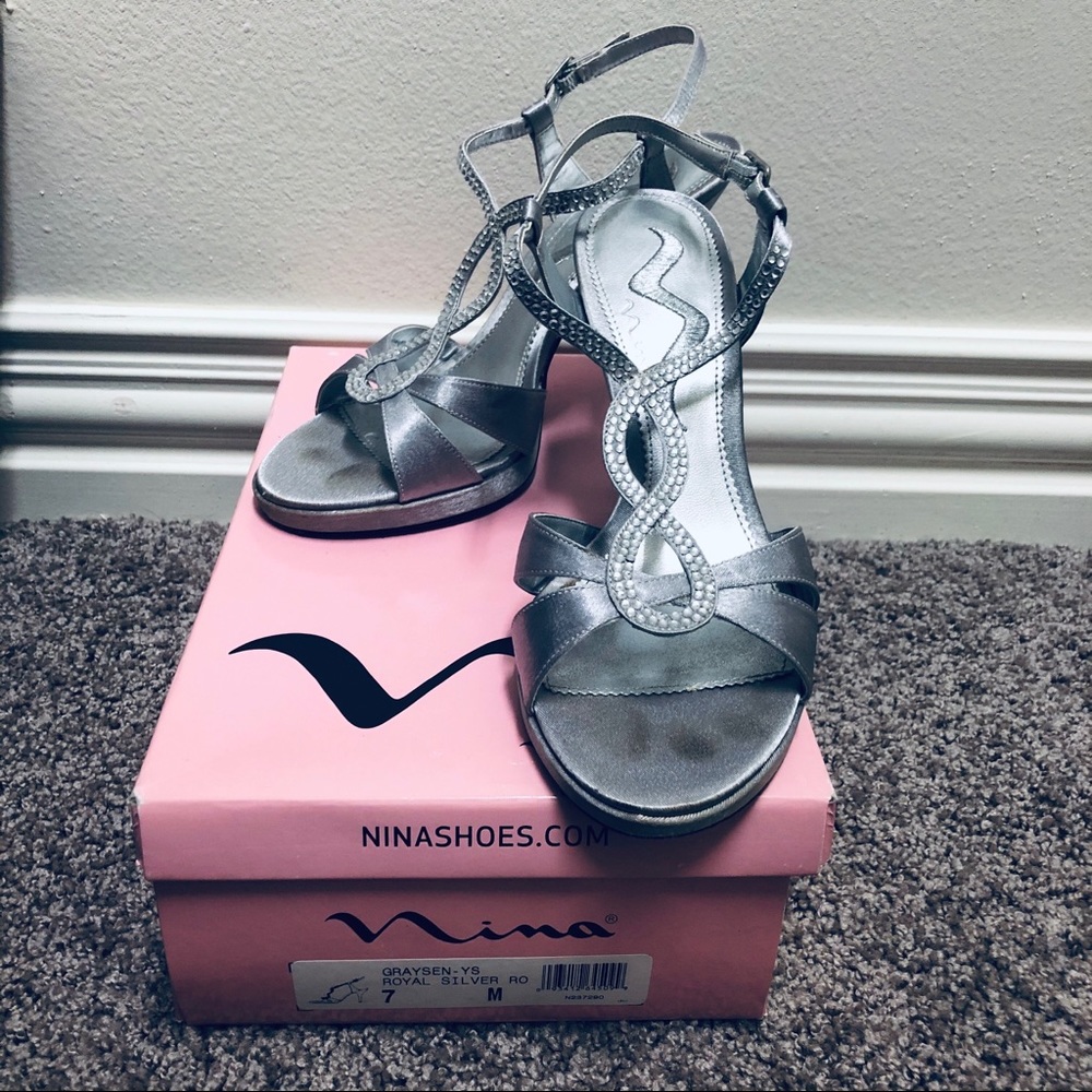 Nina Silver Prom Shoes
